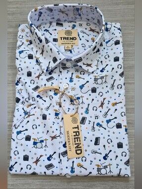 NWT Trend BRAND Men's Short Sleeve Button DOWN